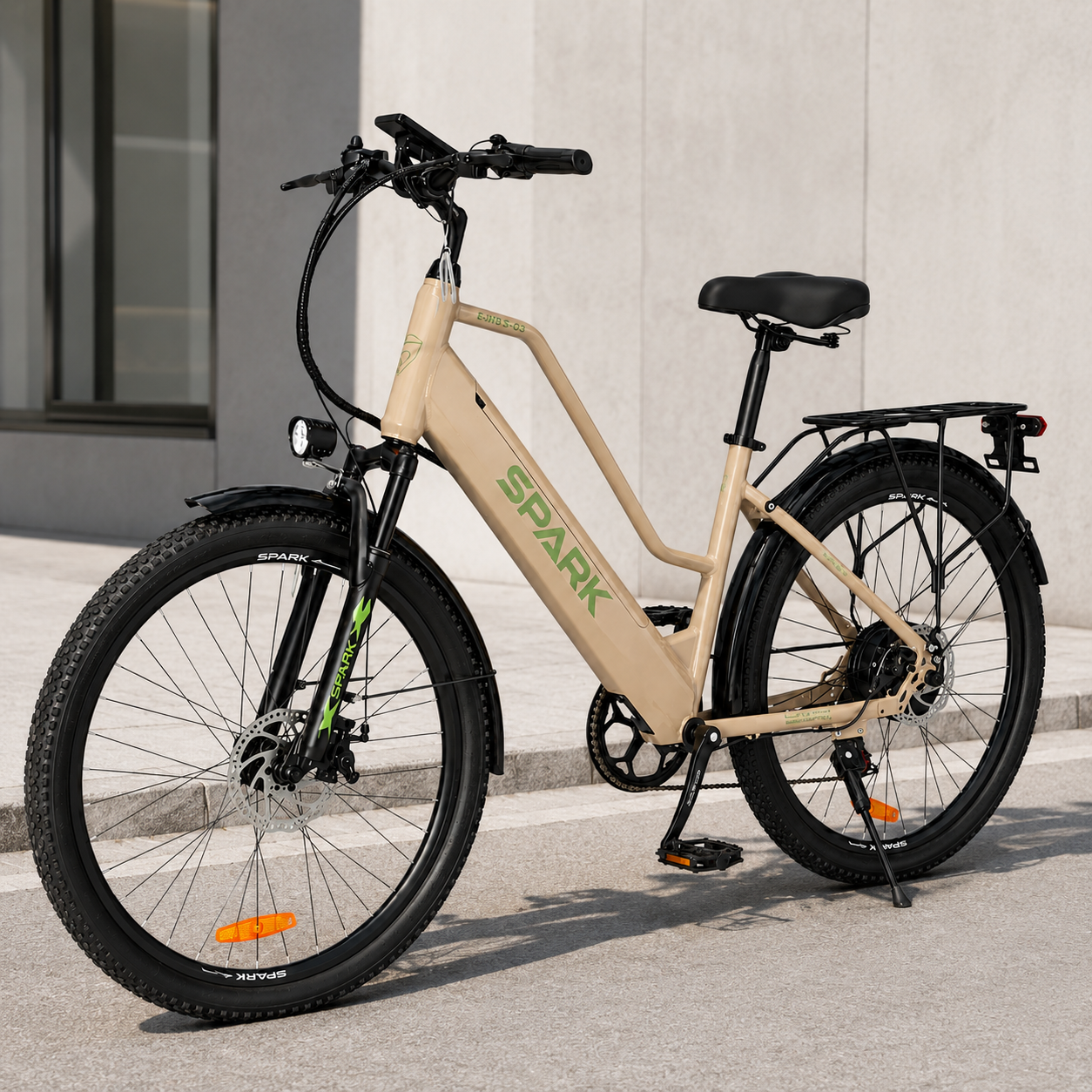 Электровелосипед Spark E-CITY EASY GO 26" 48 В 500 Вт 12,5 Ач до 35 км/ч 130 кг Бежевый