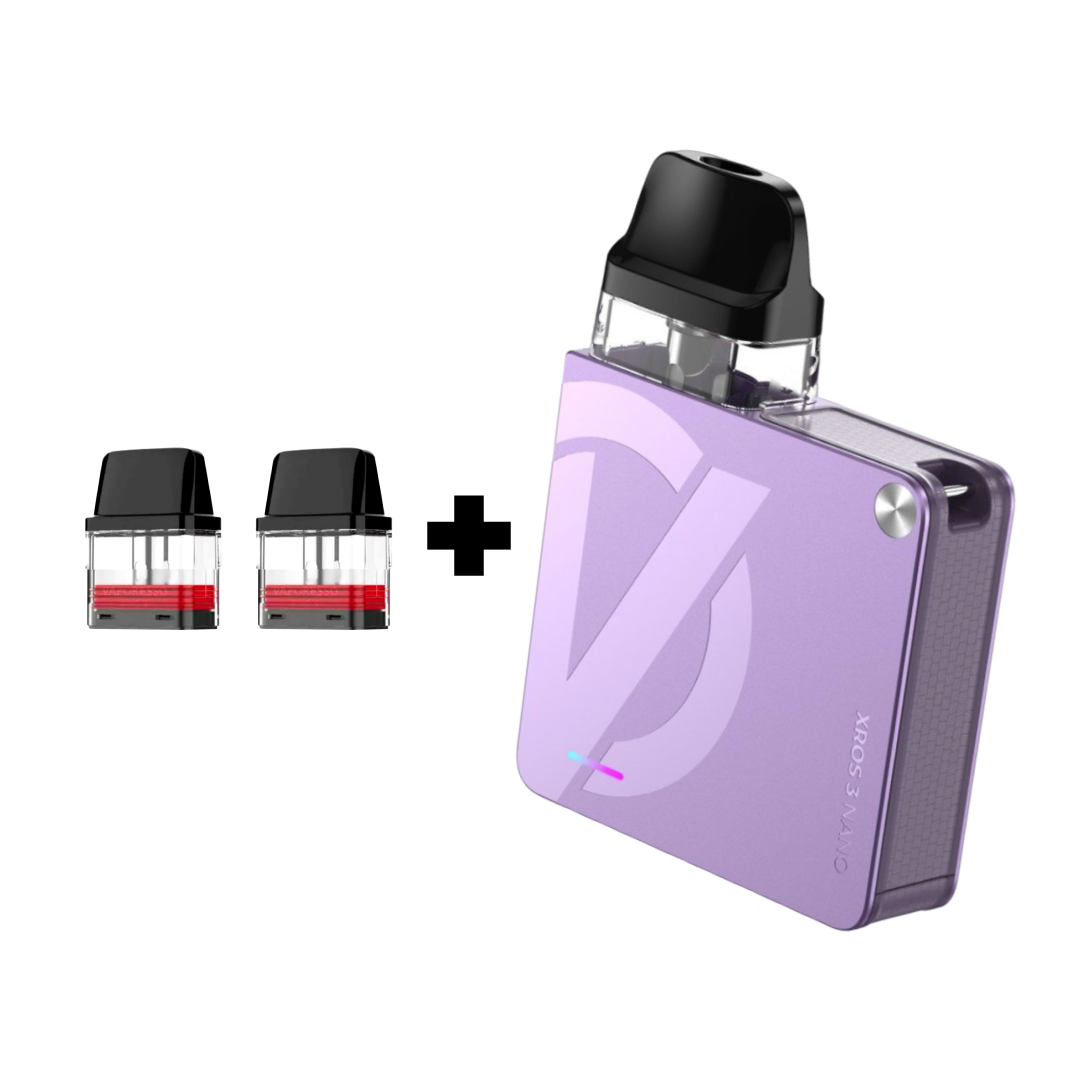 POD-система Vaporesso XROS 3 Nano Pod Kit многоразовая 1000 mAh 2 мл 2 картриджа в комплекте Lilac Purple (7fa783d3) - фото 7