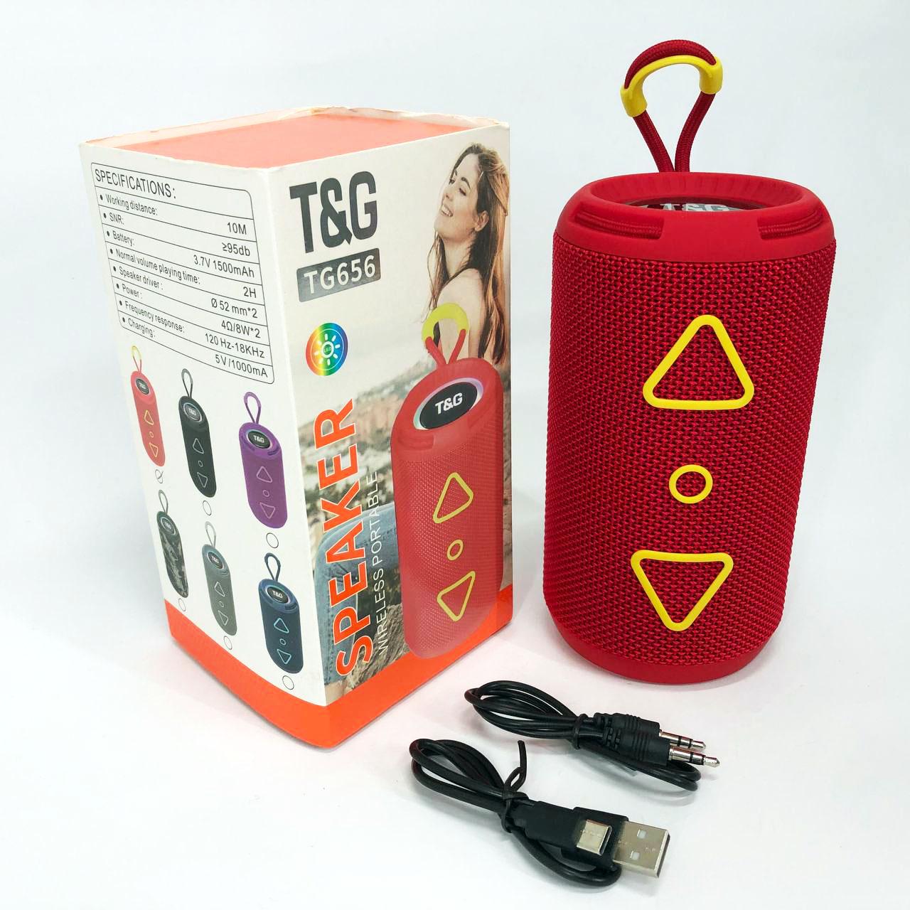 Колонка портативна Bluetooth радіо/акумуляторна Червоний (TG656 FM) - фото 9 Колонка портативна Bluetooth радіо/акумуляторна Червоний (TG656 FM) - фото 9
