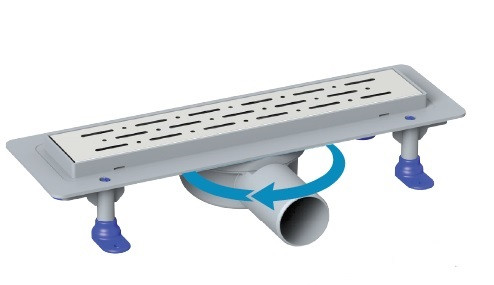 Душевой канал с горизонтальным фланцем MAXIFLOW Prime 360 60 см решетка "дождь" 4023.0Y050K.060.1