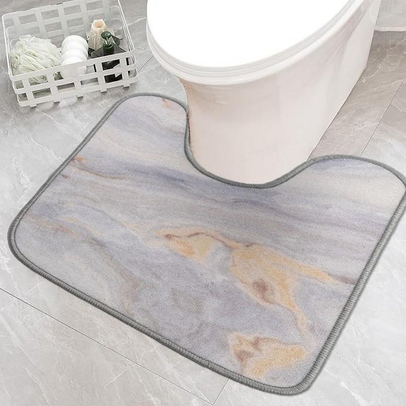 Килимок для туалету Print 212-1 на гумовій основі 57х60 см Світло-сірий (77117844)