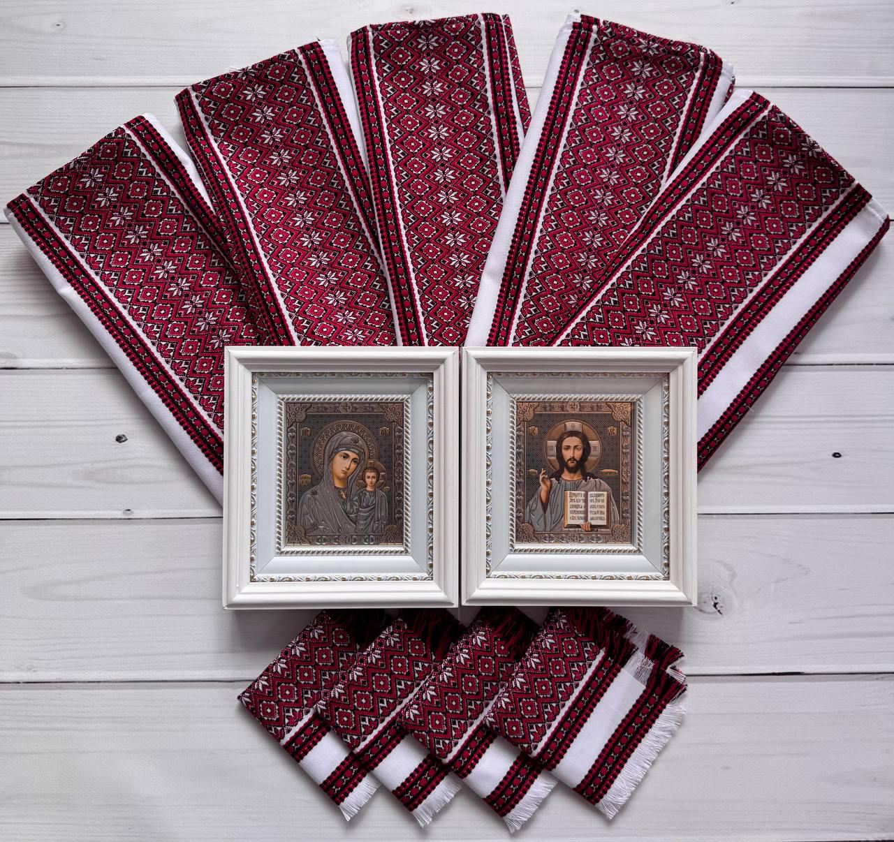 Вінчальний набір рушники 5 шт./серветки 4 шт./ікони пара - фото 3 Вінчальний набір рушники 5 шт./серветки 4 шт./ікони пара - фото 3