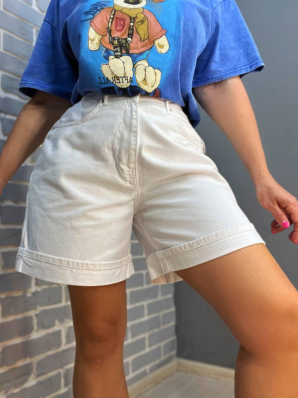 Шорти жіночі джинсові ITS Basic 3325 талія на резинці з підворотом р. 48 Білий (2164) - фото 3