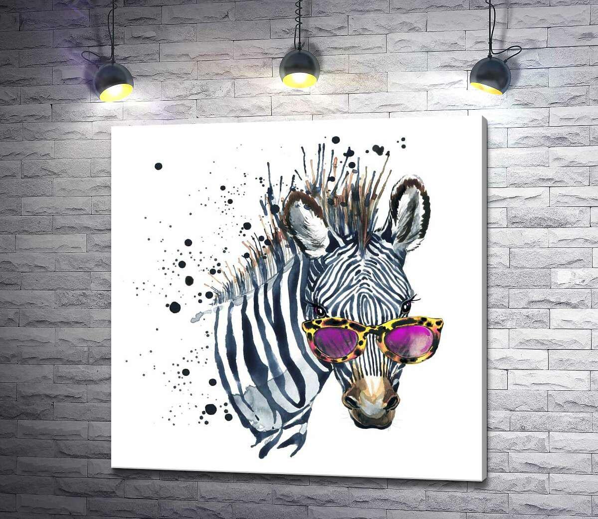 Картина ArtPoster Стильная зебра в розовых очках 130x130 см Модуль №1 (001456) Картина ArtPoster Стильная зебра в розовых очках 130x130 см Модуль №1 (001456)