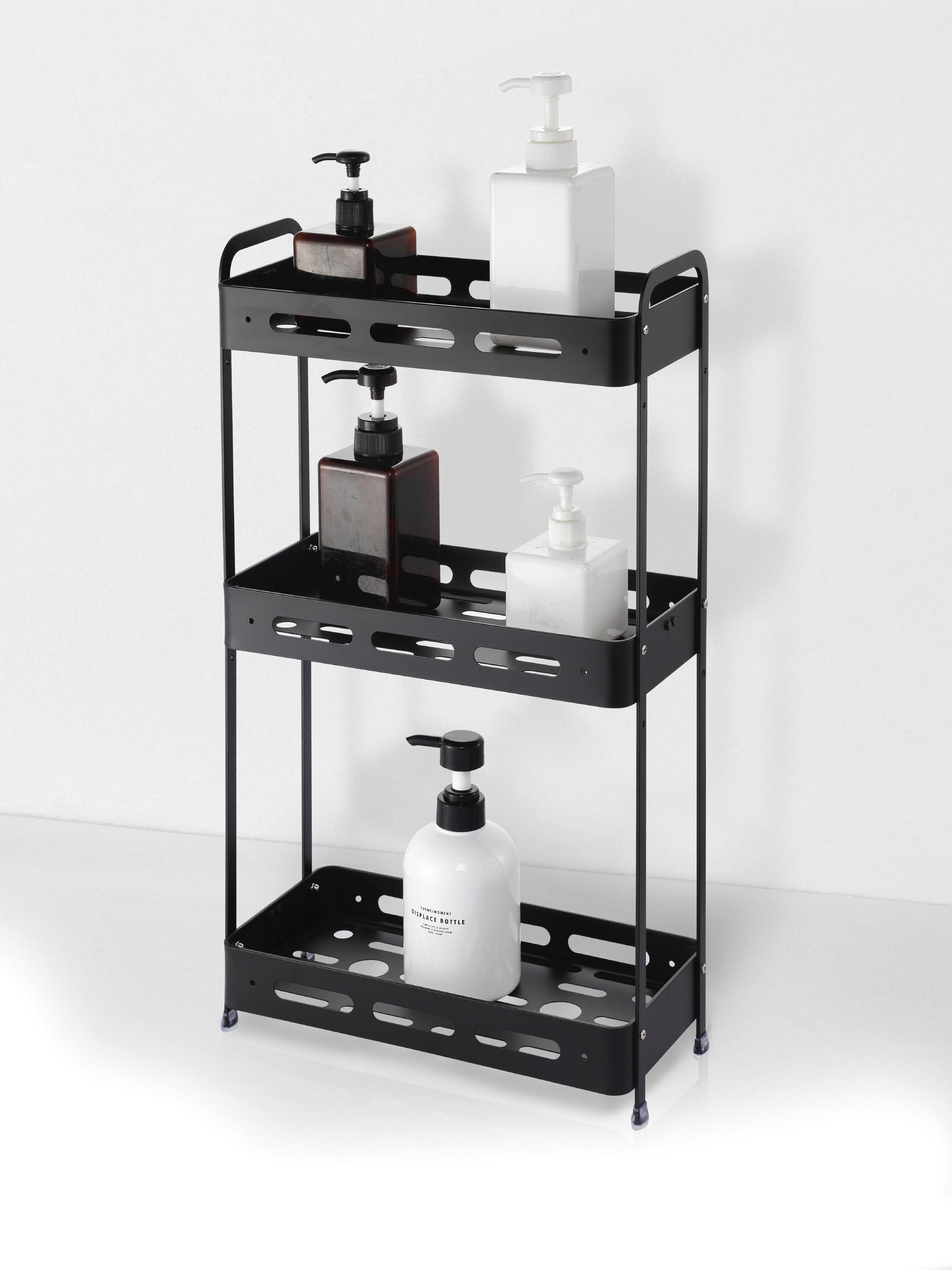 Полка для ванной комнаты трехъярусная Homax прямоугольная 33x15,5x57 см Черный матовый (EBA-3550 BL) - фото 2 Полка для ванной комнаты трехъярусная Homax прямоугольная 33x15,5x57 см Черный матовый (EBA-3550 BL) - фото 2