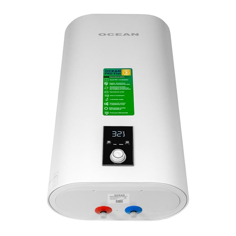 Бойлер Ocean FLAT DIGITAL 100л 2,0 КВт эмалированный бак сухой ТЭН - фото 5