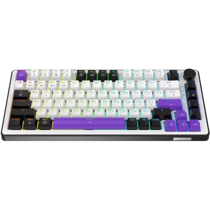 Клавиатура беспроводная Hator Hellyberry HK75 Wireless механическая 82 клавиши RGB White/Violet