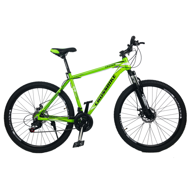 Велосипед CrossBike Leader 27,5" 19" 2022 Черный/Зеленый