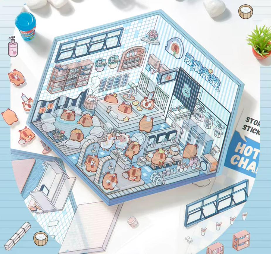 Наклейки 3D для створення міні кімнат з капібарою 4в1 з пінцетом - фото 10 Наклейки 3D для створення міні кімнат з капібарою 4в1 з пінцетом - фото 10