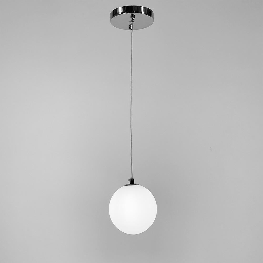 Підвіс з 1 білим плафоном Хром (0286/1 CH/WT) - фото 1