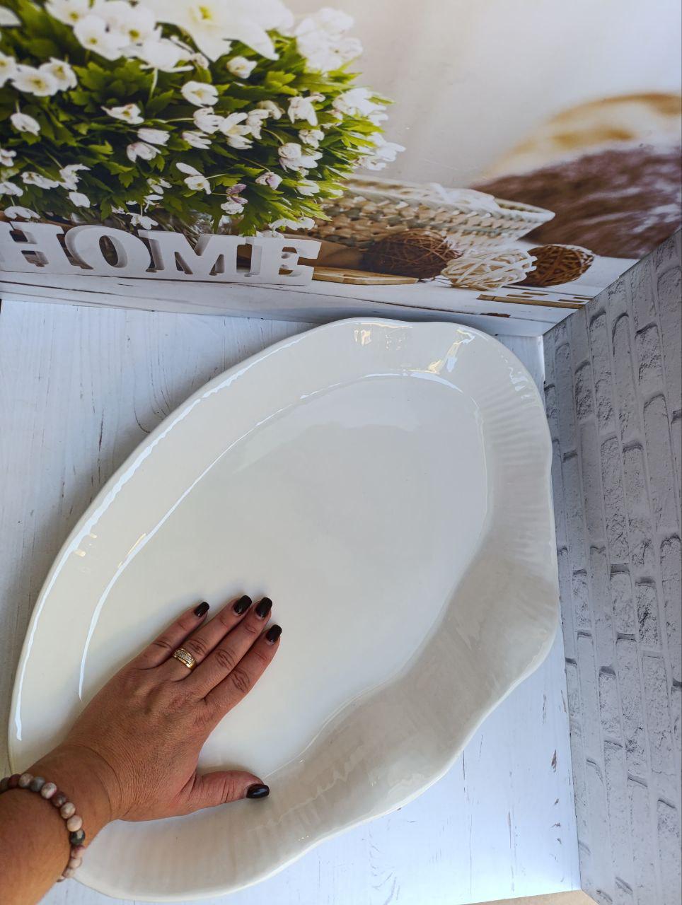 Блюдо сервірувальне Stenson MC5280 порцеляна 51х34х7 см Білий (MC5280) - фото 4 Блюдо сервірувальне Stenson MC5280 порцеляна 51х34х7 см Білий (MC5280) - фото 4