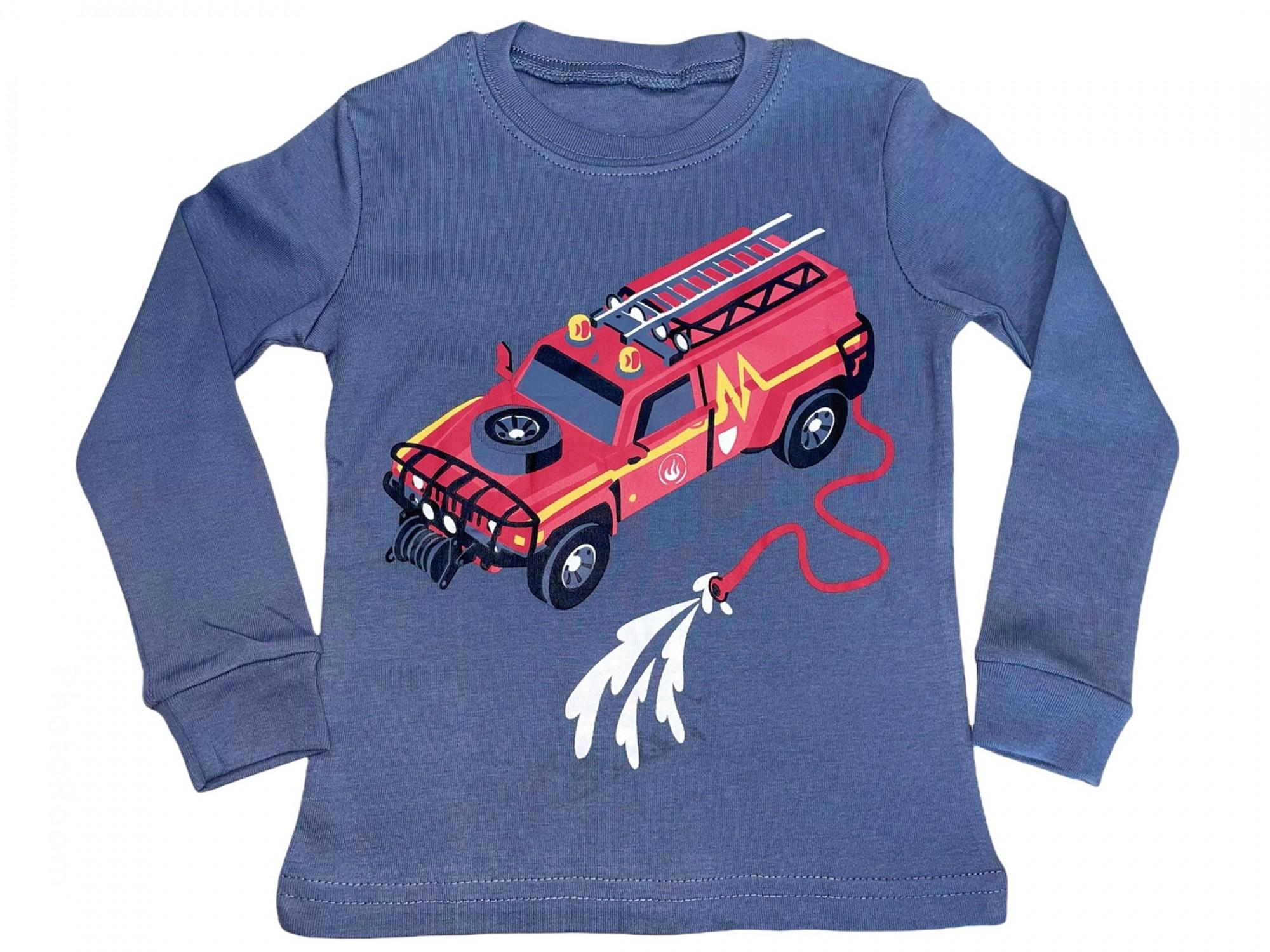 Пижама для мальчика пожарная 80 см Серый (24175743) - фото 2 Пижама для мальчика пожарная 80 см Серый (24175743) - фото 2