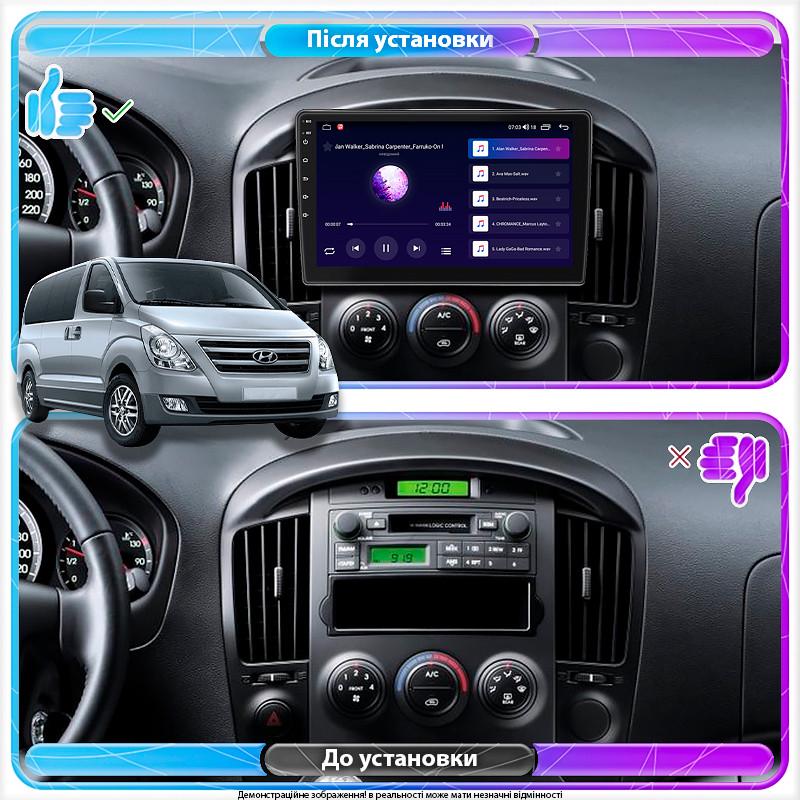 Автомагнитола штатная Lesko 4G/Wi-Fi/GPS для Hyundai H-1 II ver 2 2007-2015 2/32Gb 9" (2009145682) - фото 2