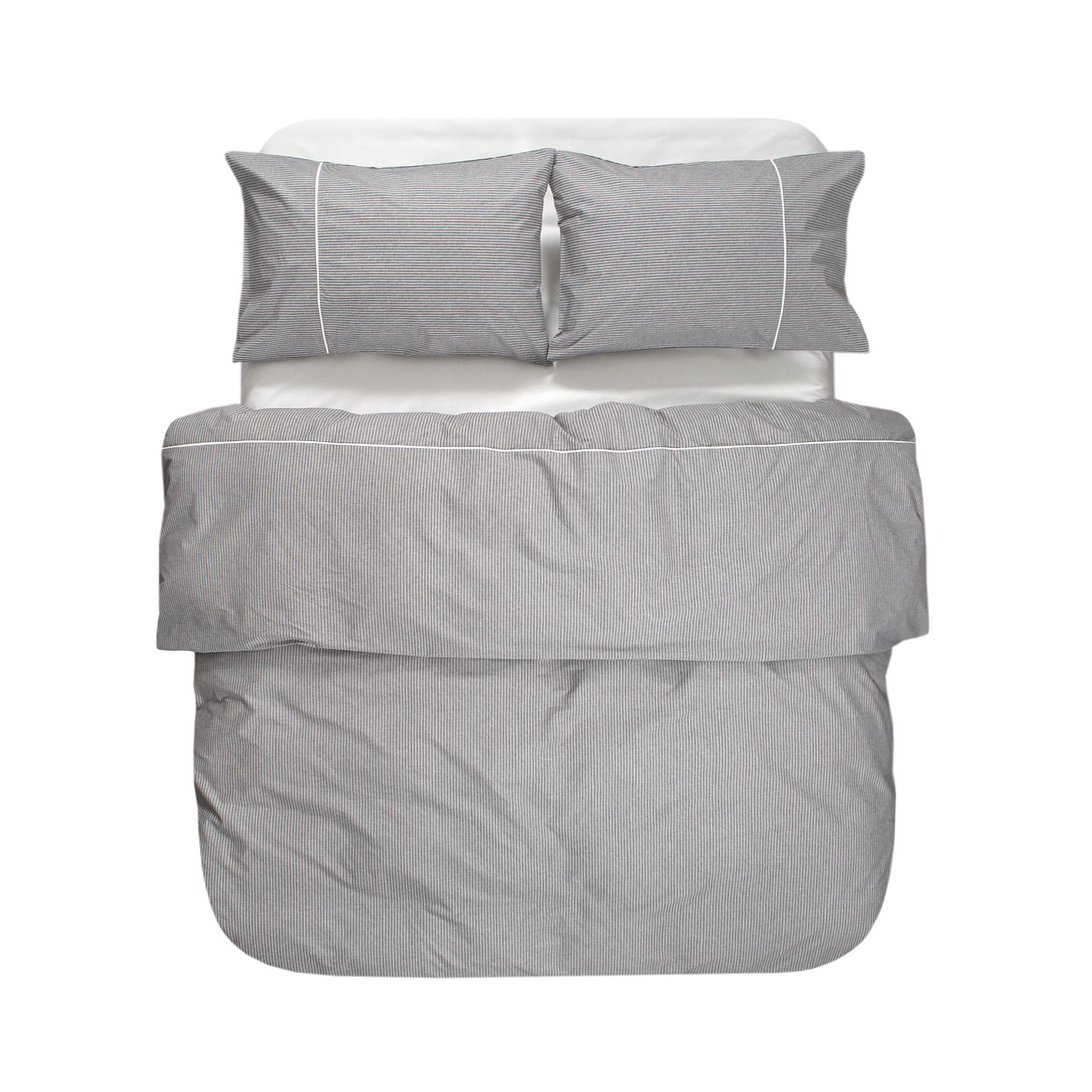 Комплект постельного белья Lotus Home Premium Percale Stripe семейный Антрацит (26668295) - фото 1