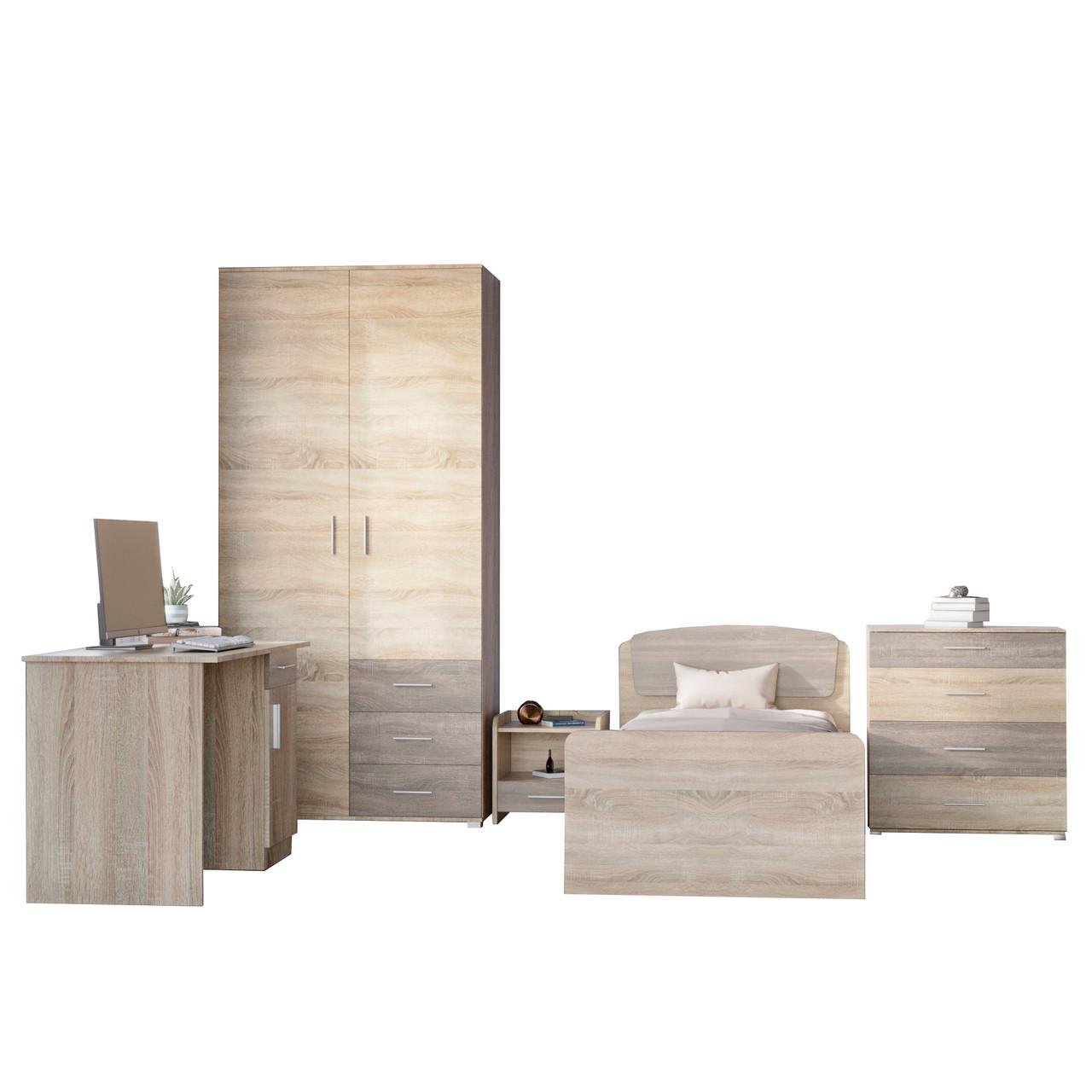 Спальня детская Эверест Бриз Комплект 13 модульная 5 элементов Сонома/трюфель (DTM-2575)