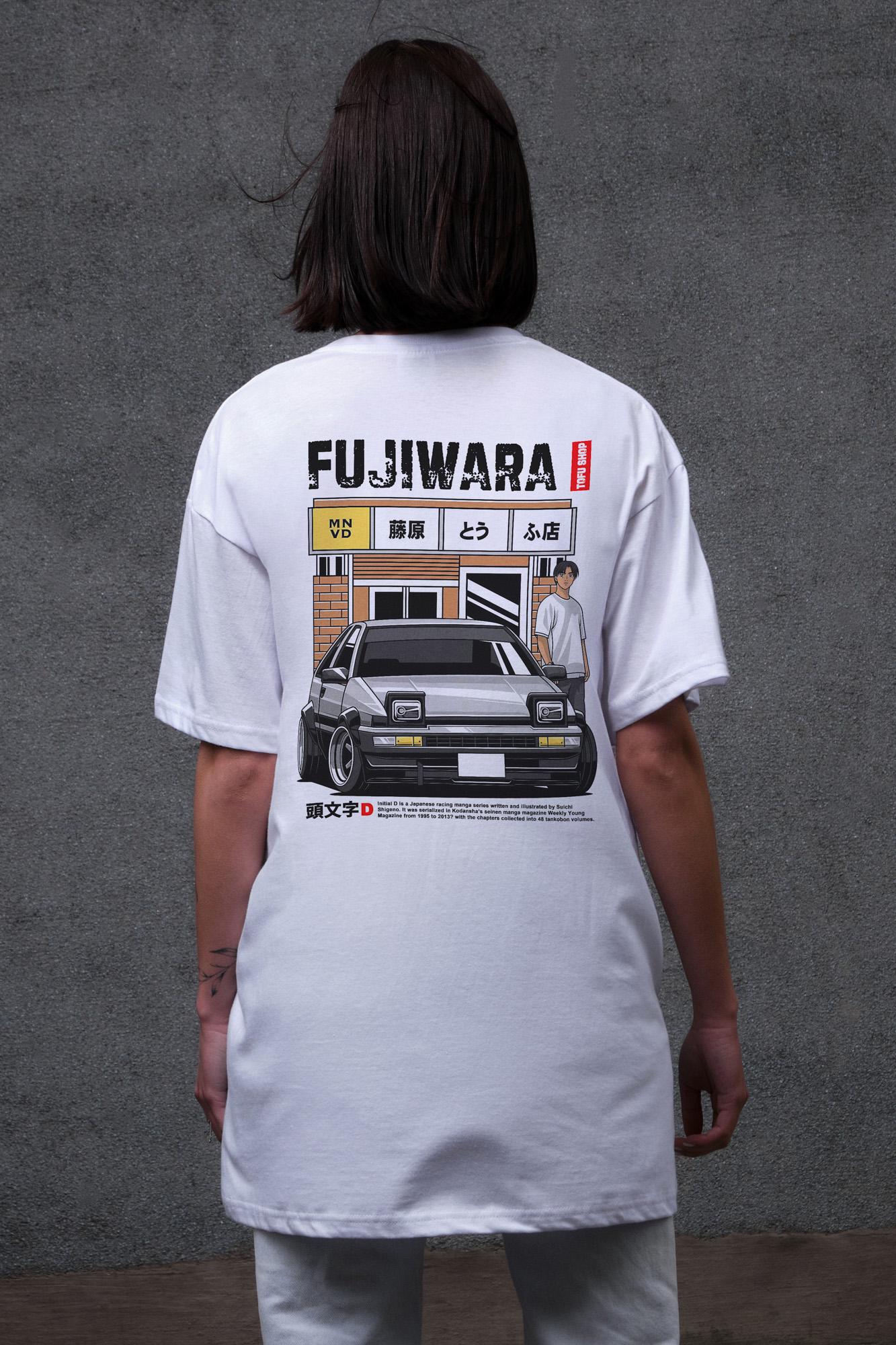Футболка жіноча Without з принтом Fujiwara оверсайз 2XL/3XL White (2XL8049477)