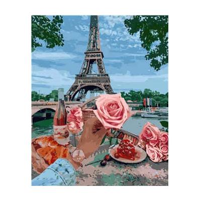 Набор для росписи по номерам Strateg Романтика в Париж 40х50 см (VA-2263-mt)