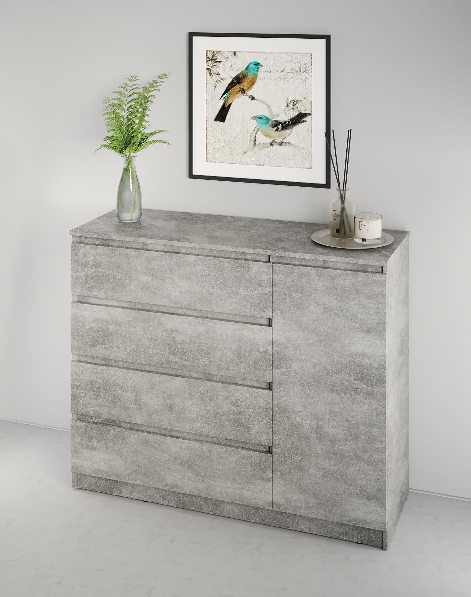 Комод в спальню MebelStar Нео 1Д4Ш 120x43x98 см Бетон (MBS-1049)