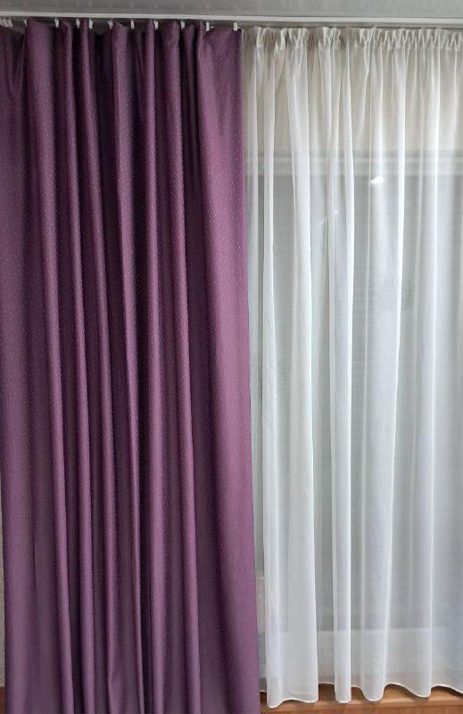 Штора в крапинку 150х270 см Сиреневый