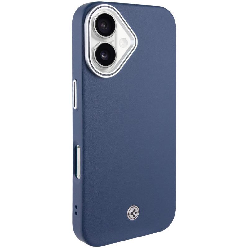 Противоударный чехол PC+Leather SGP with MagSafe для Apple iPhone 16 Plus (6.7") Blue