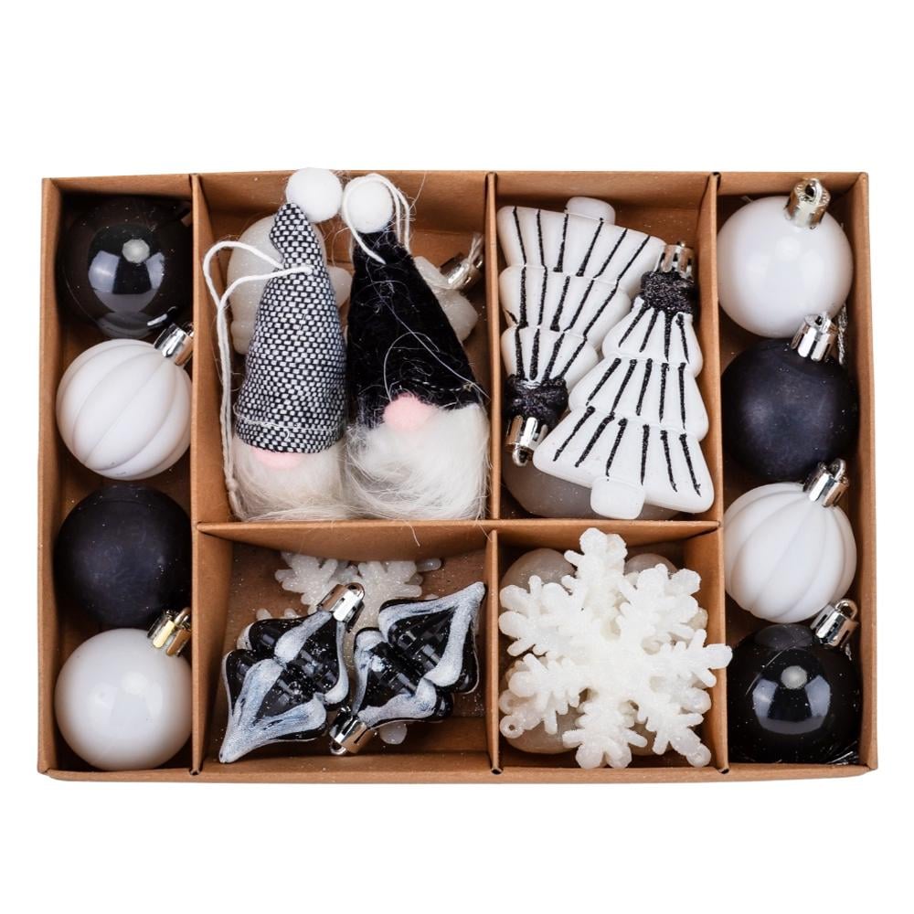 Набор елочных игрушек Монохром 32 шт. (9125-039) Набор елочных игрушек Монохром 32 шт. (9125-039)