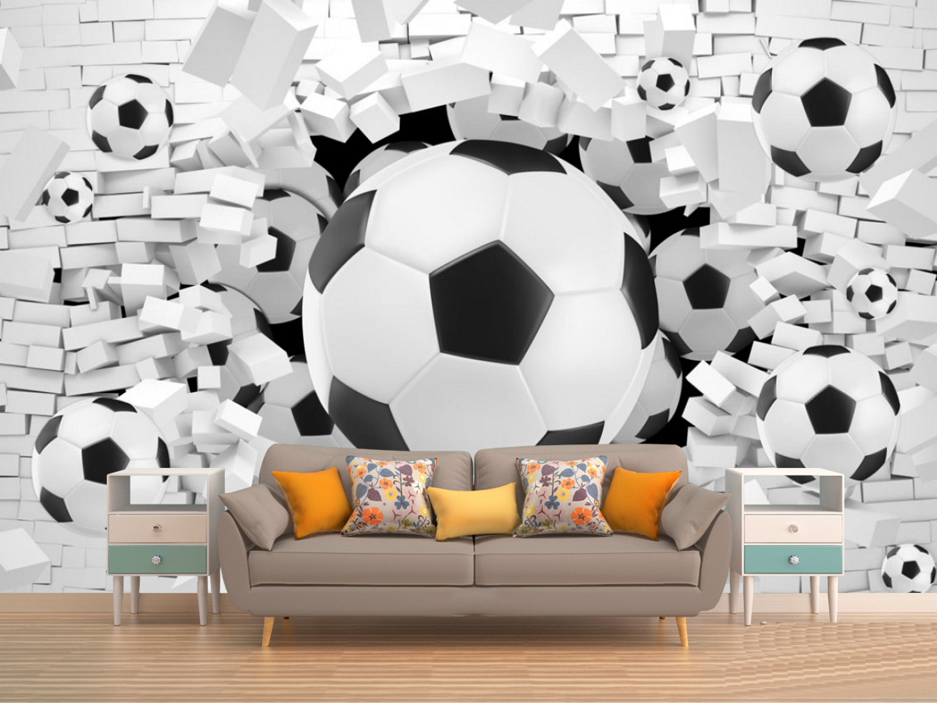 Фотошпалери Футбол Різнокольоровий (00000078)