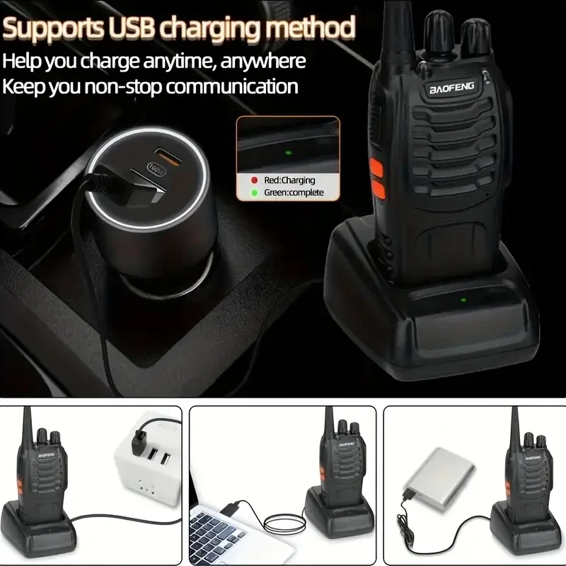 Набор рационов Baofeng BF-888S UHF 400-470 MHz с зарядными станциями 16 каналов 2 шт. Черный (2746863480) - фото 6