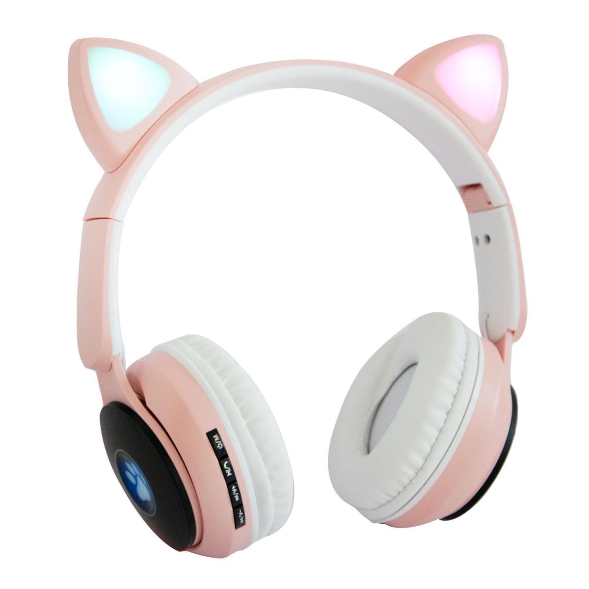 Наушники детские Wireless earphone ST77M без проводов с кошачьими ушками Розовый (1009655-Pink)