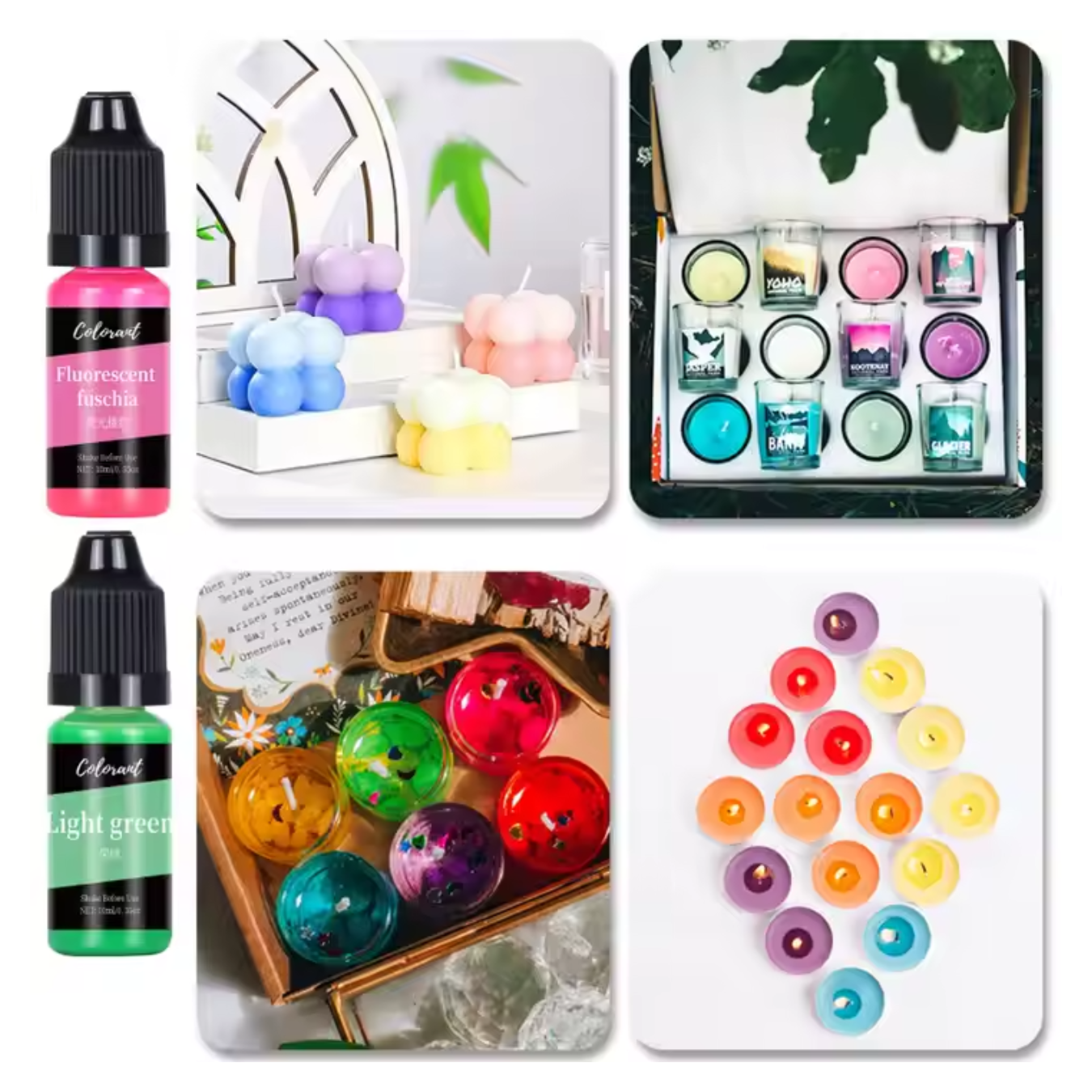 Набір рідких барвників для виготовлення свічок і мила концентровані пігменти 30 кольорів по 10 мл - фото 4 Набір рідких барвників для виготовлення свічок і мила концентровані пігменти 30 кольорів по 10 мл - фото 4