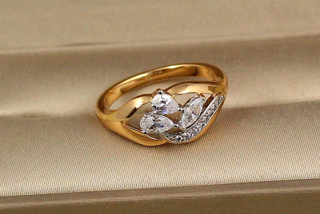 Кольцо Xuping Jewelry Морской бриз с родием р. 16 Золотистый (1774490131)