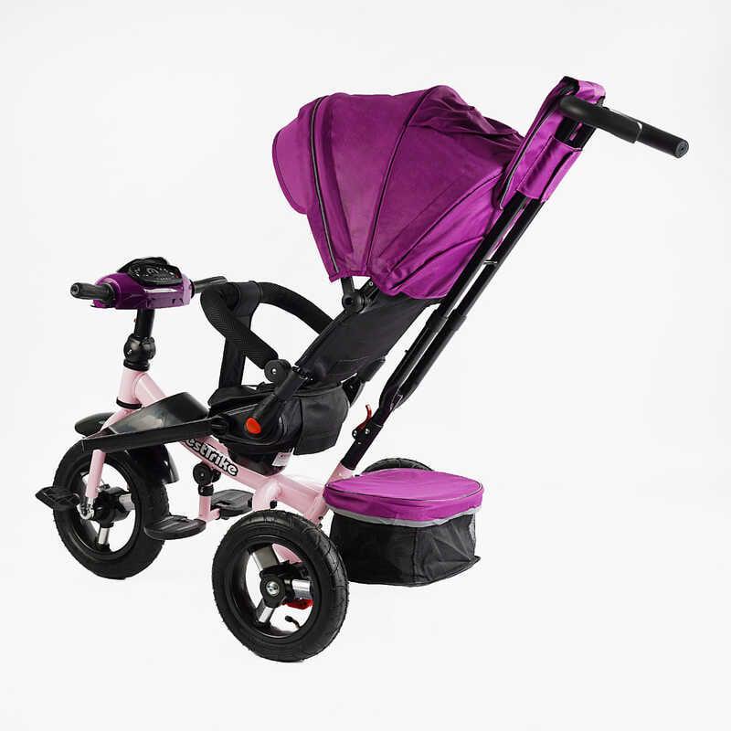 Велосипед 3-х колесный детский Best Trike надувные колеса/фара музыкальная/с USB/пульт Pink (164868) - фото 5