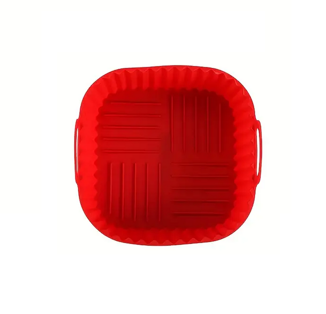 Форма квадратная силиконовая для аэрогриля мультипечи и фритюрницы Красный (RU-6676) - фото 2