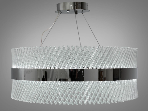 Люстра хрустальная светодиодная Diasha 70 Вт 60 см Хром (7002/600CH)