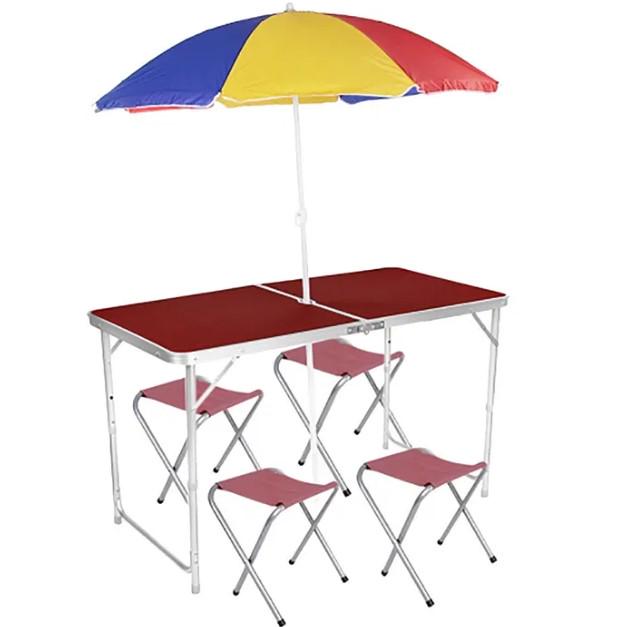 Стол для пикника раскладной Folding Table и 4 стула Зеленый - фото 7