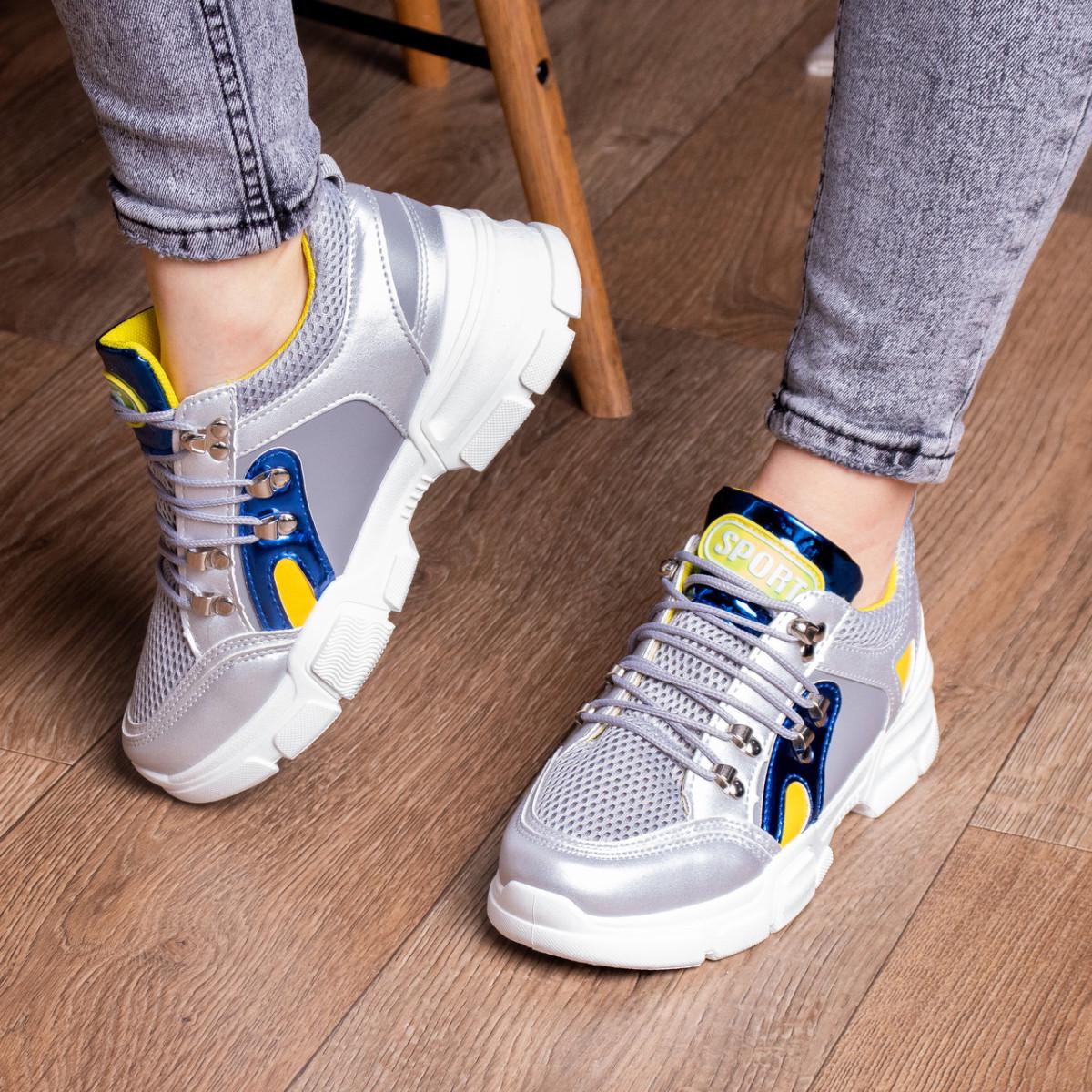 Кроссовки женские Fashion р. 38 24 см Серебристый (1158)