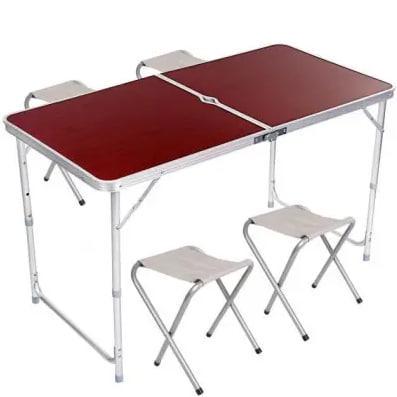 Туристичний стіл з 4 стільцями Folding table Вишневий (t02cherry) - фото 3 Туристичний стіл з 4 стільцями Folding table Вишневий (t02cherry) - фото 3