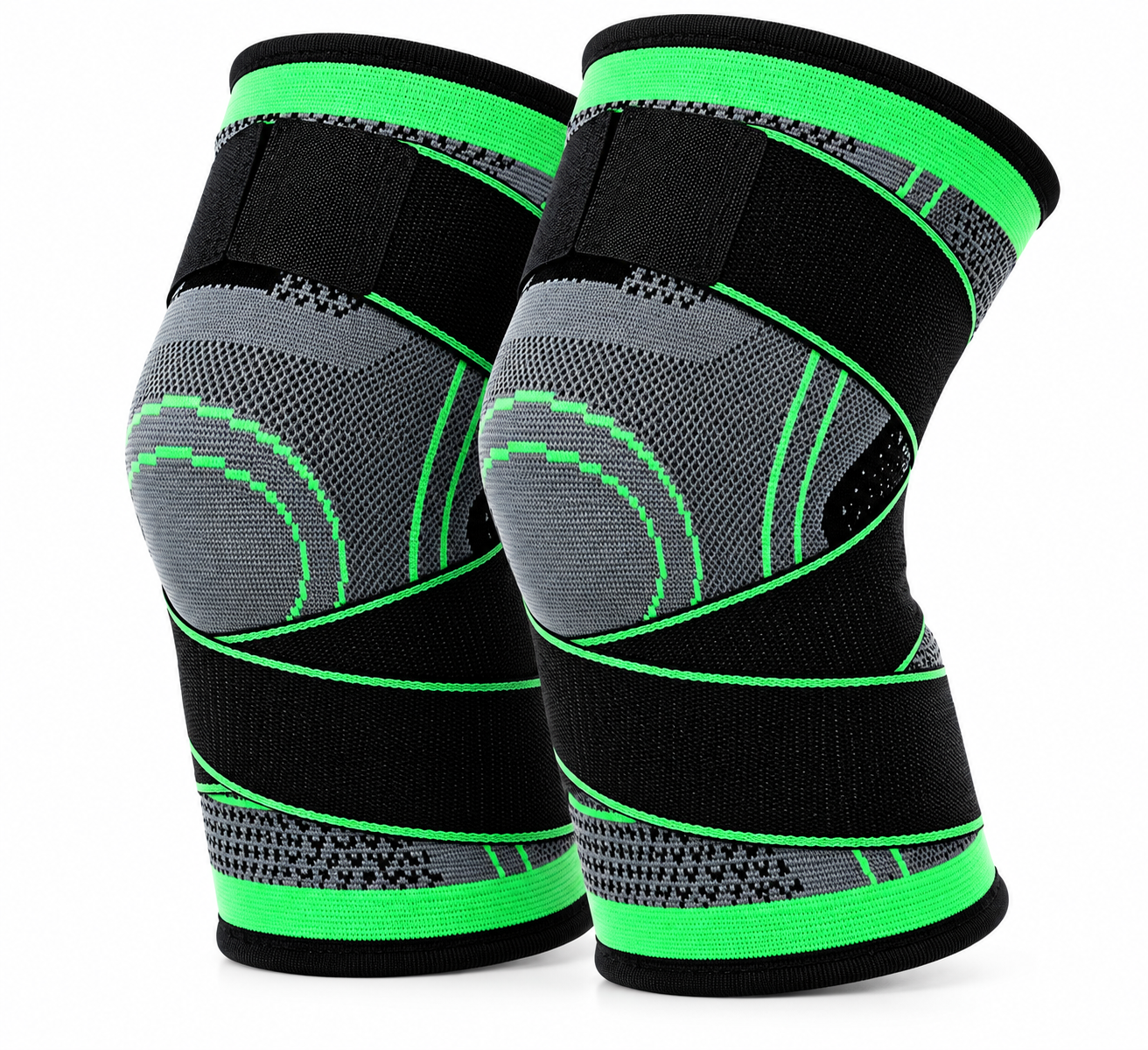 Компрессионный наколенник Knee Support Черно-зеленый (36096) Компрессионный наколенник Knee Support Черно-зеленый (36096)