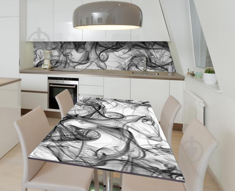 Наклейка 3Д виниловая на стол Zatarga «Угольный дым» 650х1200 мм для домов, квартир, столов, кофейн, кафе