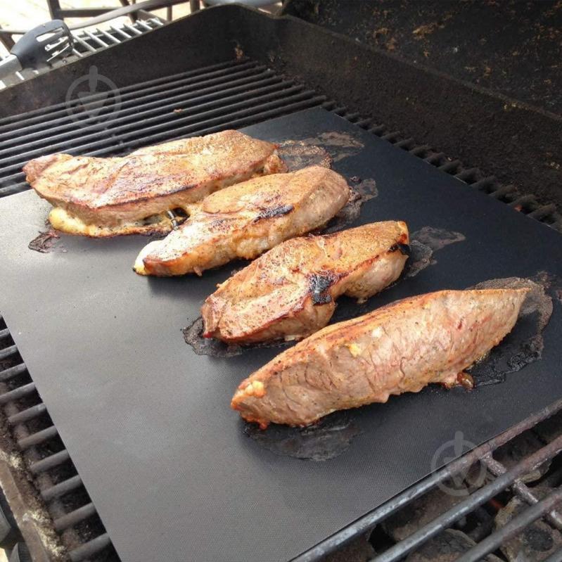 Комплект антипригарный коврик для BBQ Черный и Лопатка с антипригарным покрытием Зелёная (vol-1225) - фото 5