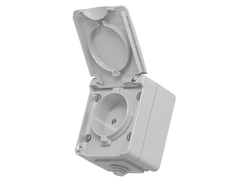 Розетка наружная Videx Binera одинарная IP65 Серый (VF-BNW21-G)