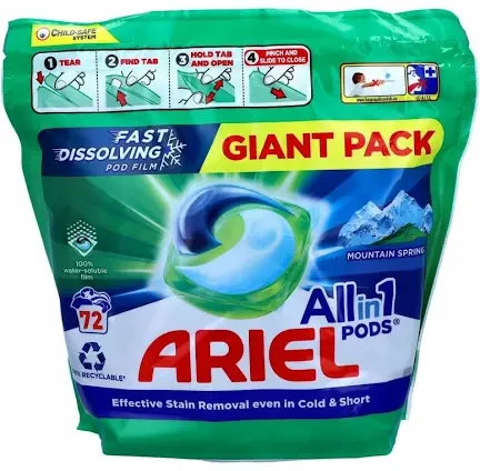 Капсулы универсальные Ariel All in 1 горный источник 72 шт.