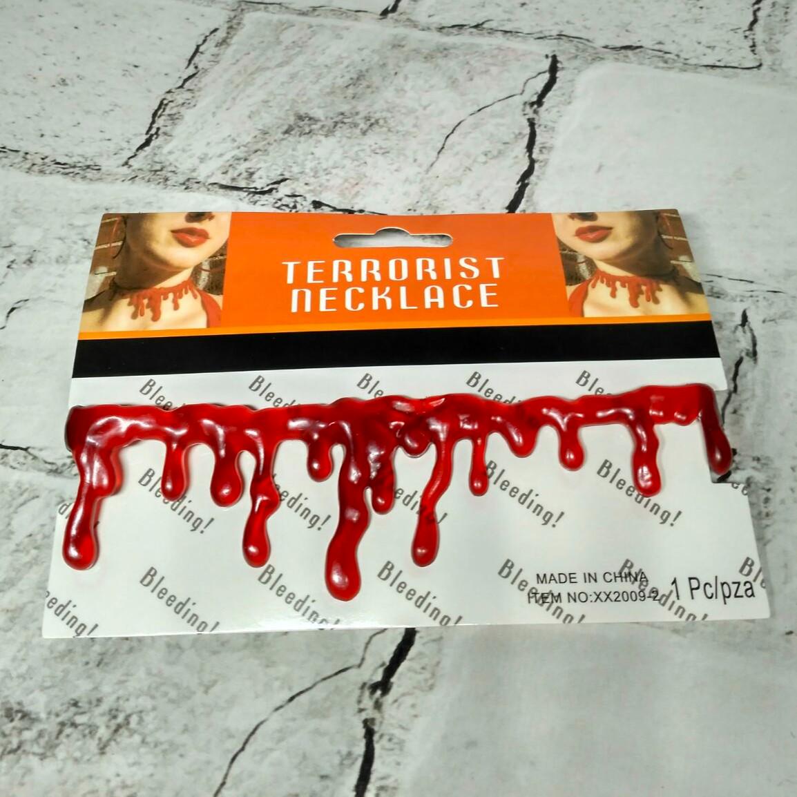 Чокер кровавый на шею украшение аксесуари на Хэллоуин (MA26-219)