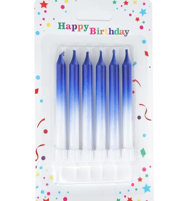 Свечи для торта Ombre blue 9 см 6 шт. (10888243)