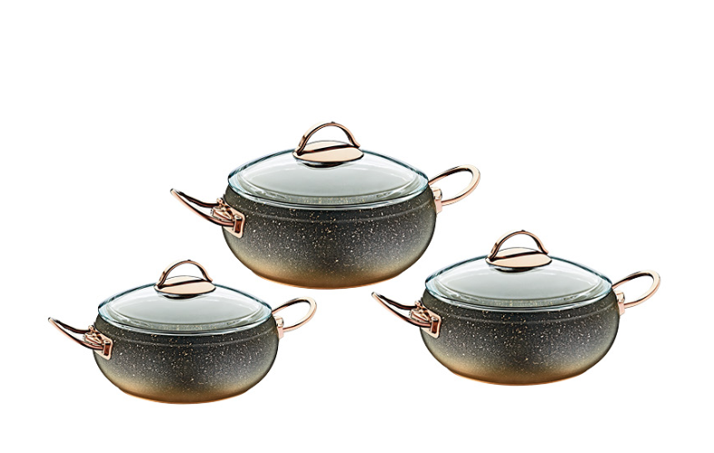 Набор кастрюль OMS с антипригарным покрытием 6 пр. Gold (3031-gold)