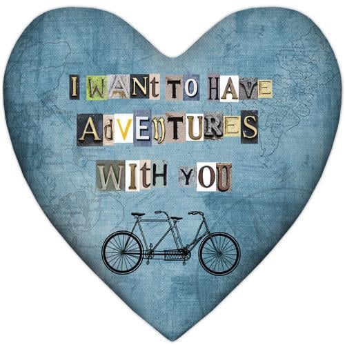 Подушка сердце XXL I want to have adventures with you 57x57 см (6PS_15L039)