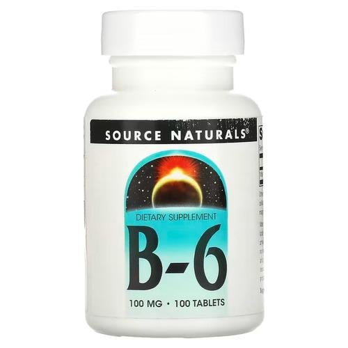 Пиридоксин B-6 Source Naturals B-6 100 мг 100 табл. (SNS-00413)