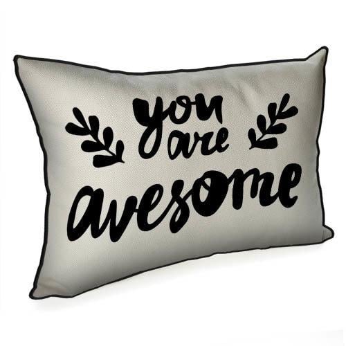 Подушка интерьерная с мешковины You are awesome 45х32 см (43PHB_18L003_WH)