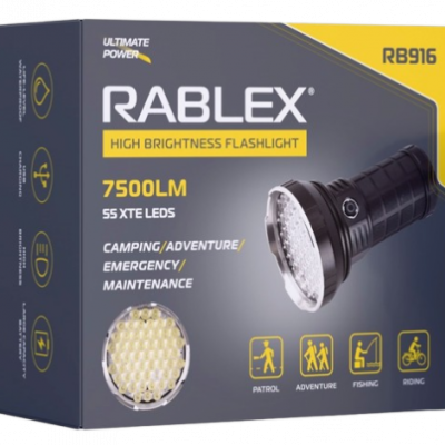 Ліхтар ручний Rablex RB916 55LED 4х18650 акумулятор Type-C 7500LM