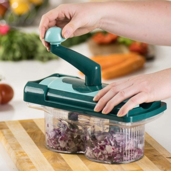 Мультирізка Nicer Dicer Twist овочерізка/подрібнювач продуктів/блендер (tf3286) - фото 2 Мультирізка Nicer Dicer Twist овочерізка/подрібнювач продуктів/блендер (tf3286) - фото 2