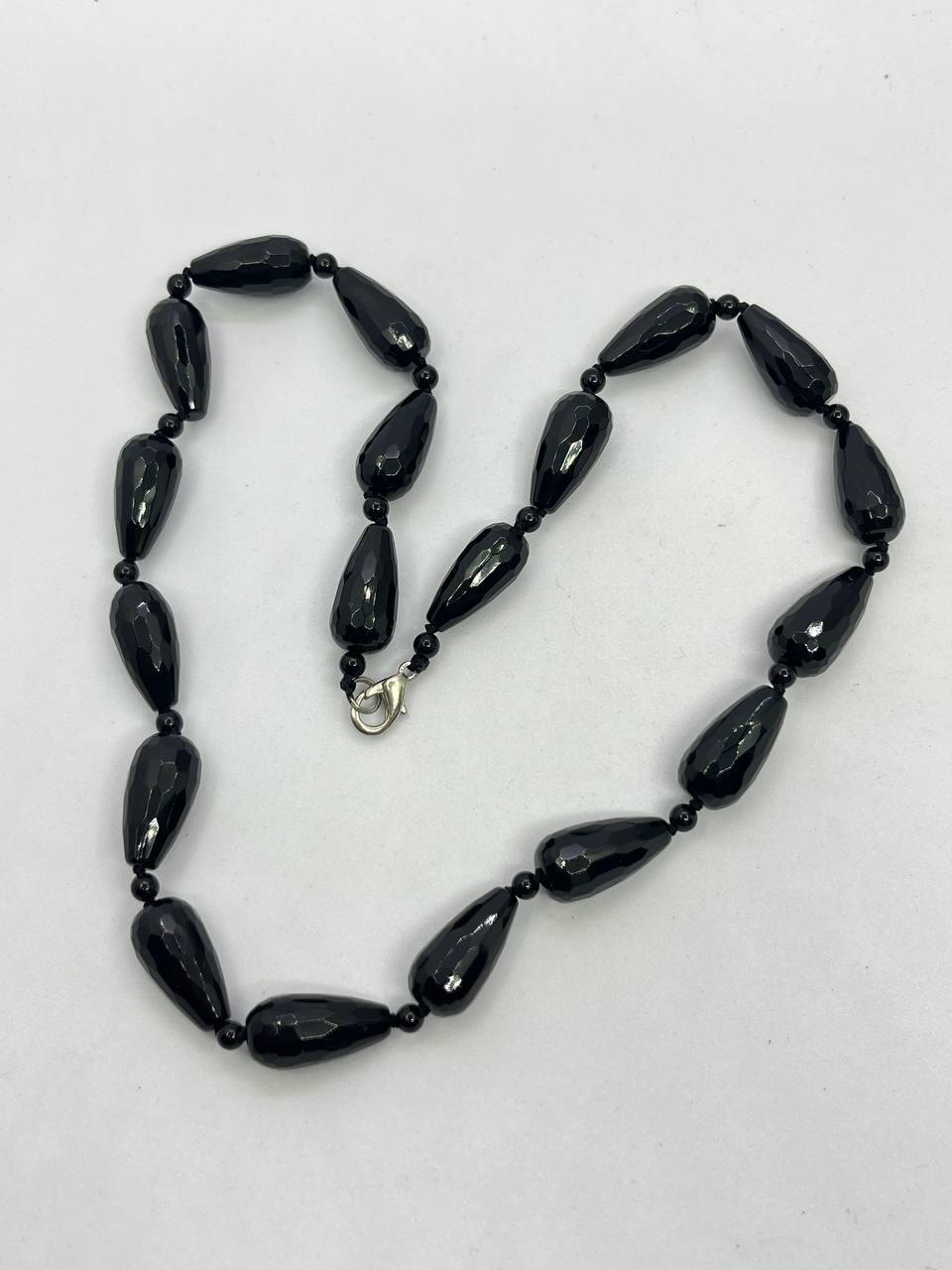 Намисто агат 45 см Чорний (10450)